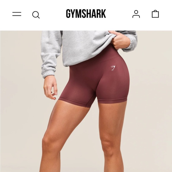 Gymshark Women's Burgundy Bike Shorts - Picture 1 of 2